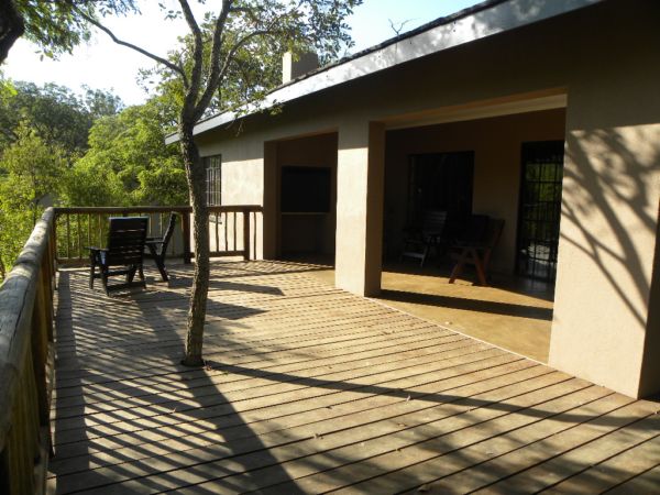 spacious wooden deck